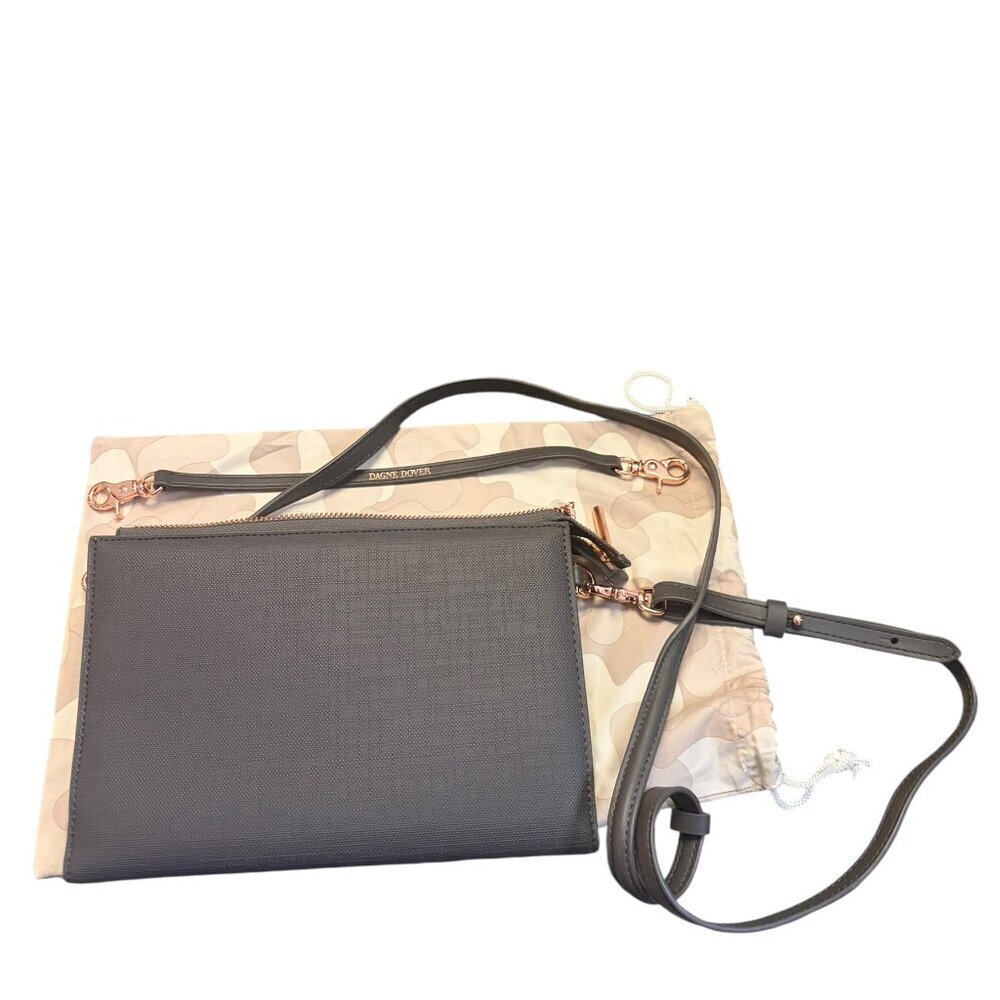Dagne Dover Essentials Clutch Wallet Gray Vegan Leather Crossbody - Picture 7 of 7